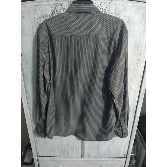 Drill Y2K Grunge Men's Buttoned Collared Shirt Size XL Gray - Picture 6 of 9